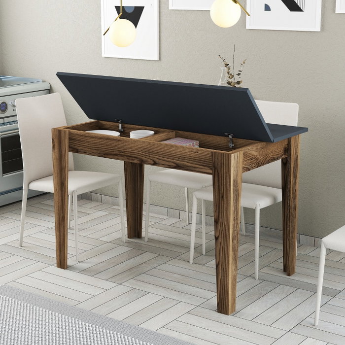 Hanah Home Kiev 504 - Mesa de cocina Nogal y Antracita